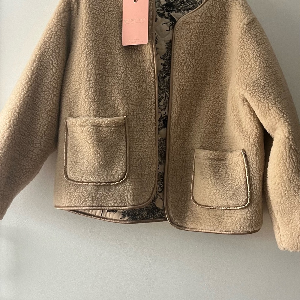 Tan Sherpa Women's Blazer jacket